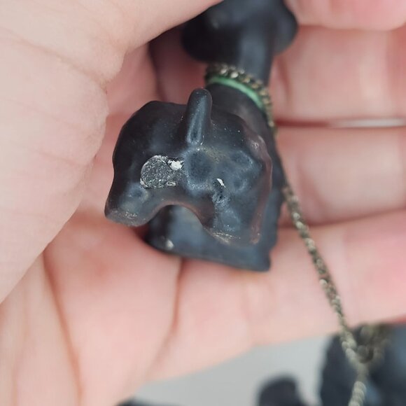 Vintage Early Goebel Pre Hummel Black Poodle Family Figurines Chain Leash Set - Picture 11 of 11